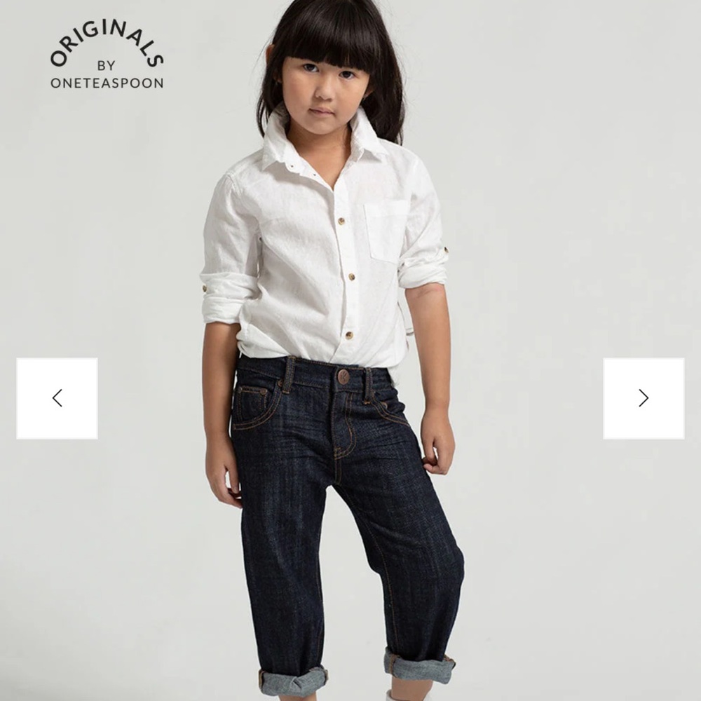 ONE TEASPOON Organic Raw Bandit Jean Denim Girls 8-9, Adjustable waist